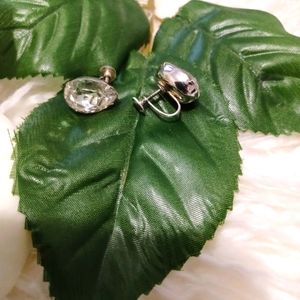 TEAR DROP CLEAR CLIP ON EARRINGS